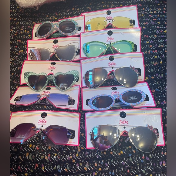 NWT Lot of 10 pairs of JUSTICE (Girl) sunglasses 🕶 only one duplicate - Picture 3 of 3